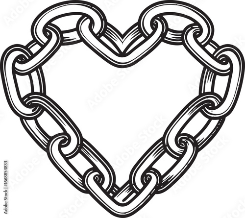 Linked Heart Chain Design Element