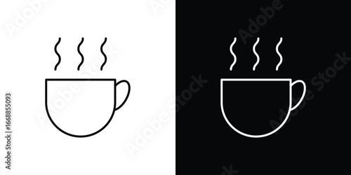 Hot coffee cup icons. vector symbol illustrations.