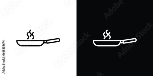 Frying pan icons. vector symbol illustrations.
