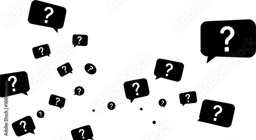 speech bubbles with question marks doubt concept problem solving