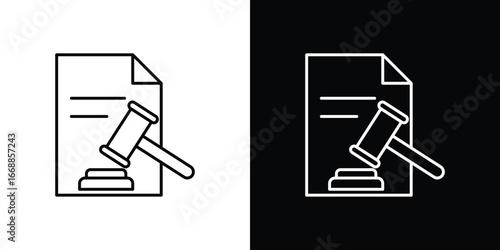 Court decision icons. vector symbol illustrations.
