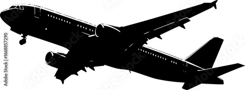 Airplane flying outline icon vector
