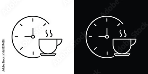 Coffee time icons. vector symbol illustrations.