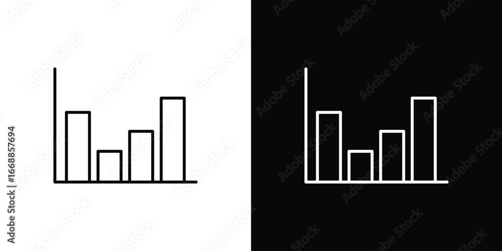 Obraz premium Chart histogram icons. vector symbol illustrations.