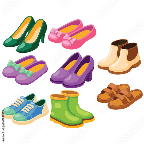 Cartoon shoes vector icon illustration isolated on white background