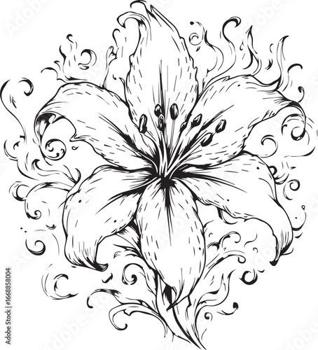 “The Lily That Burned Without Ash” (or) “Petals Like Flame, Stillness Like Stone”