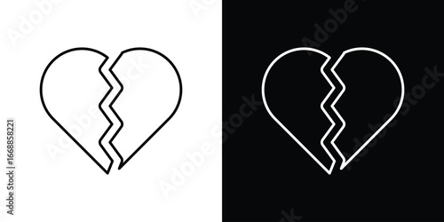 Broken heart icons. vector symbol illustrations.