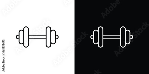 Barbell icons. vector symbol illustrations.