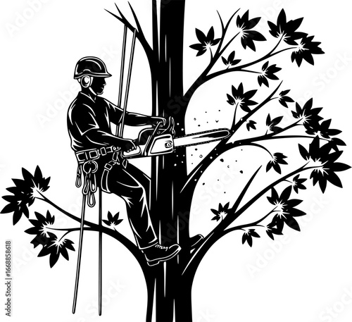 Tree surgeon svg, Tree arborist svg, Tree services svg, Tree surgeon working svg, Tree surgeon working silhouette, Tree surgeon silhouette, Tree surgeon vector, Tree services silhouette