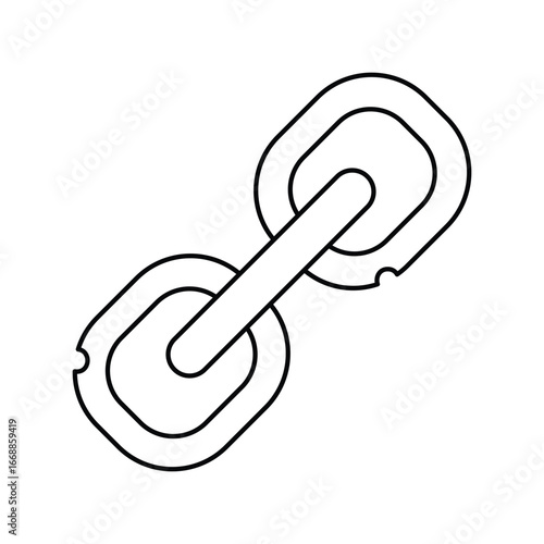 Link lineal icon with white background vector stock illustration
