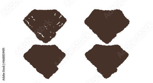 Stylized Fur Texture Set on White Background Vector Graphic Assets