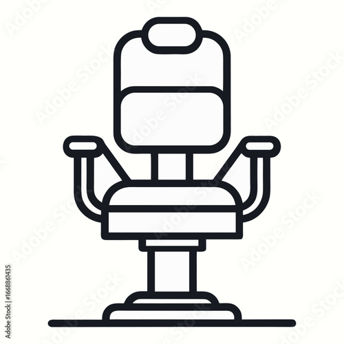 Barber Chair Icon Vector – Salon Furniture Outline Illustration
