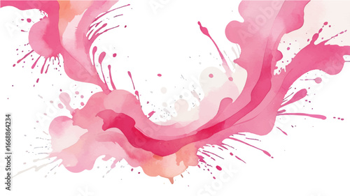 Artistic pink  watercolor splash effect template 