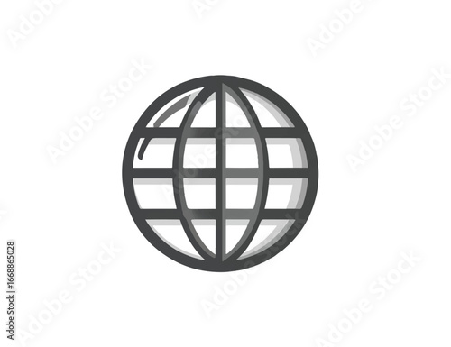 Simple Globe Icon for International Connection Represents Global Communication and Worldwide Network Solutions for Modern Technology Era