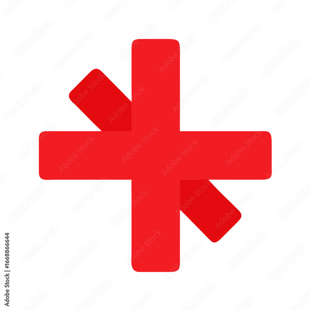 Obraz premium red cross isolated on white