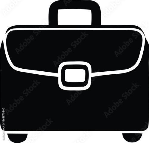 Modern business briefcase icon for professional travel and office work stylish accessory for document storage and commuting concepts