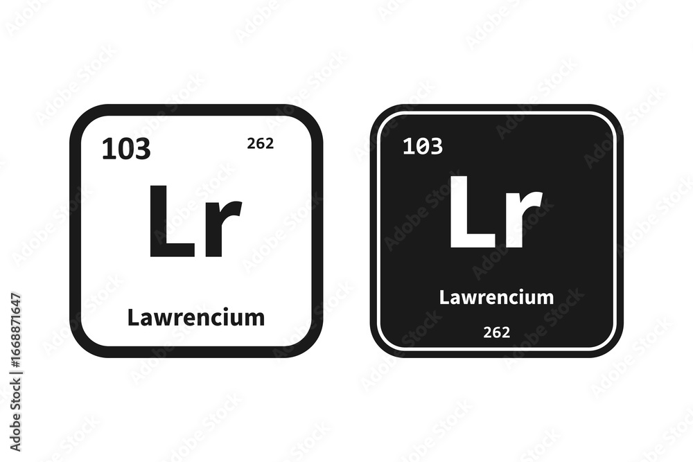 Ταπετσαρία Lawrencium, Lr, chemical periodic table element icon