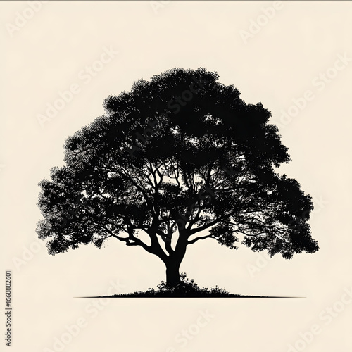 tree silhouette flat design single color ink minimal style vector graphic no background black on white perfect for illustrator clean edges bold shape flat sha.