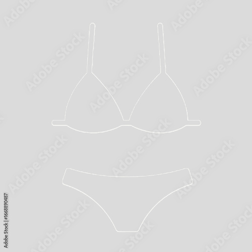 bra and panties. Silhouette of Bikini.