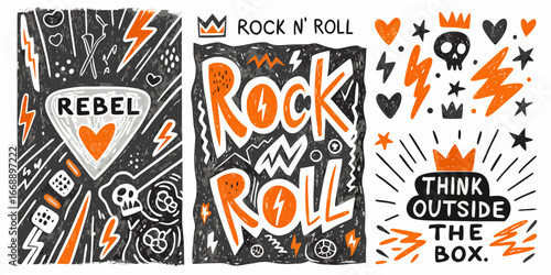 Rock N Roll Rebel Think Outside The Box Illustrations