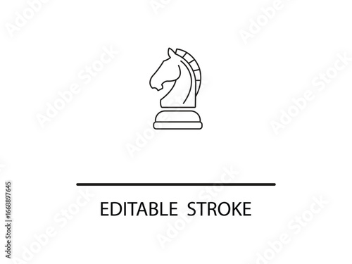 Elegant chess knight icon symbolizing strategy, intelligence, and decisive action for business and games.