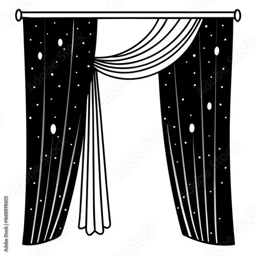 Simple Orbit Curtains Vector Design