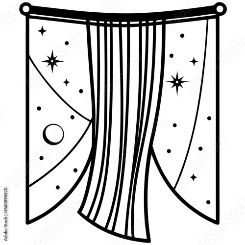 Simple Orbit Curtains Vector Design
