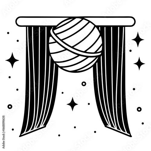 Simple Orbit Curtains Vector Design