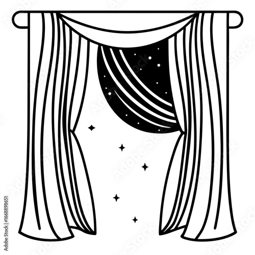 Simple Orbit Curtains Vector Design