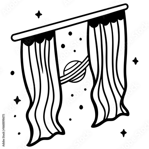Simple Orbit Curtains Vector Design