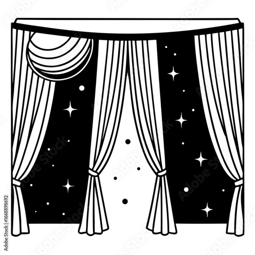 Simple Orbit Curtains Vector Design