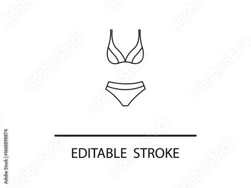 Chic bikini outline for summer fashion designs, beachwear, and vacation visuals.