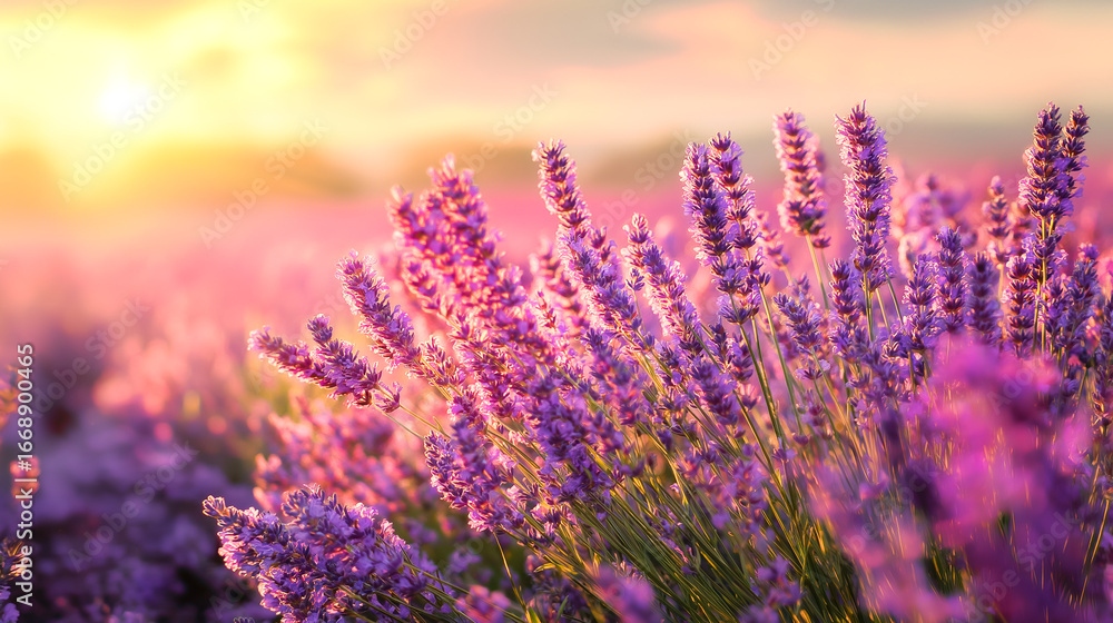 Obraz premium lavender field at sunset