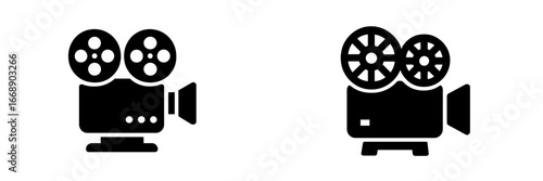 Vintage Film Camera Silhouette, Minimalist flat design