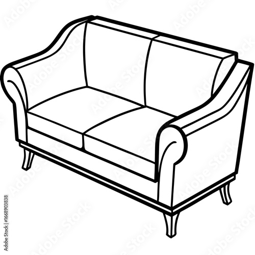Simple Sofa Design Vector Illustration