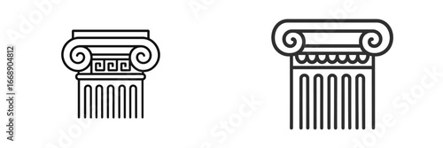 Classical Column Capitals, Minimalist flat design