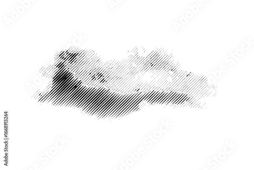 Halftone engraving of a landscape scene creates a vintage feel suitable for creative projects or artistic backgrounds with striking visual appeal.