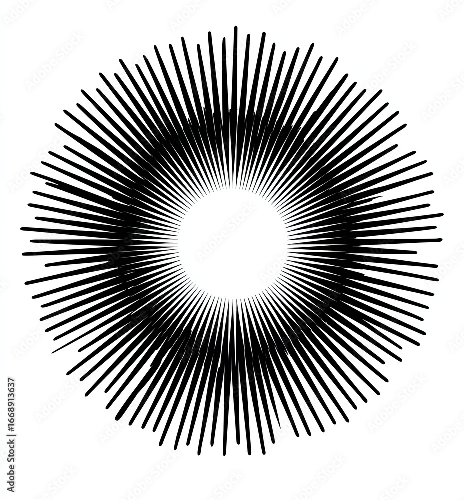 Naklejka premium Circular radiating lines design