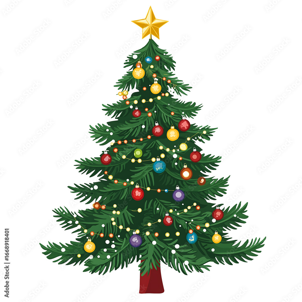 Fototapeta premium Christmas Tree Clipart, Transparent Background PNG