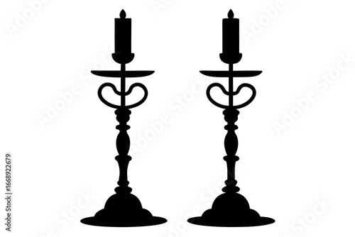 Candlestick Icon – Elegant Decor Symbol for Wedding, Event, and Interior Design