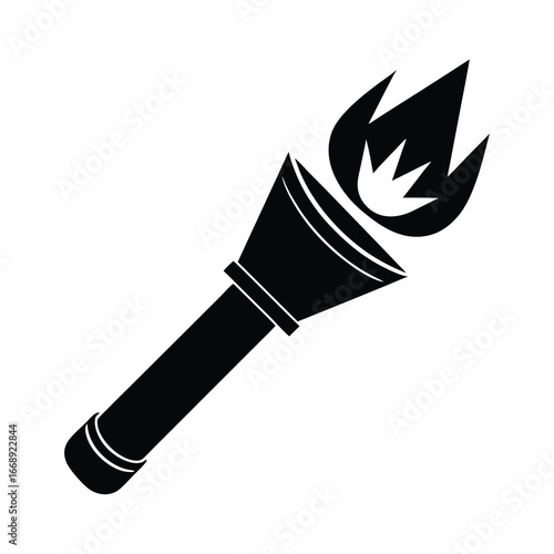 silhouette illustration of a camping torch