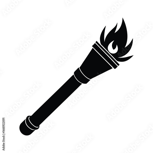 silhouette illustration of a camping torch