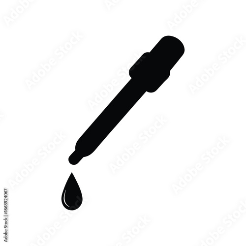 ilhouette of a dropper and syringe together 