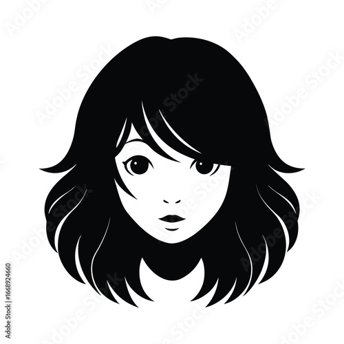 silhouette of a girl s face with hair nose 