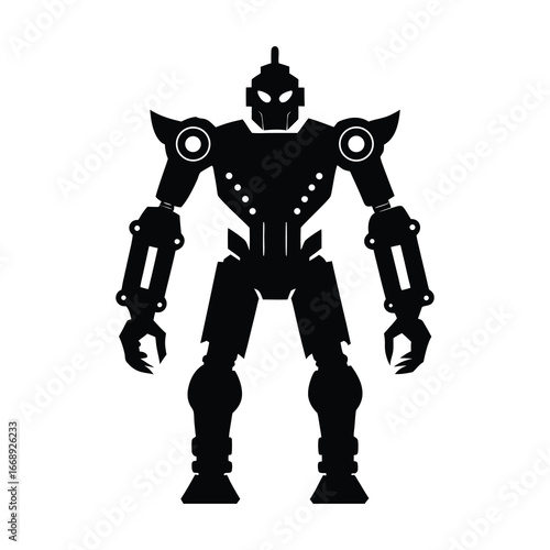 silhouette of a robot with mechanical arms