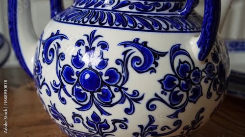 Cobalt and ivory Polish ceramic ware. assorted merchandise