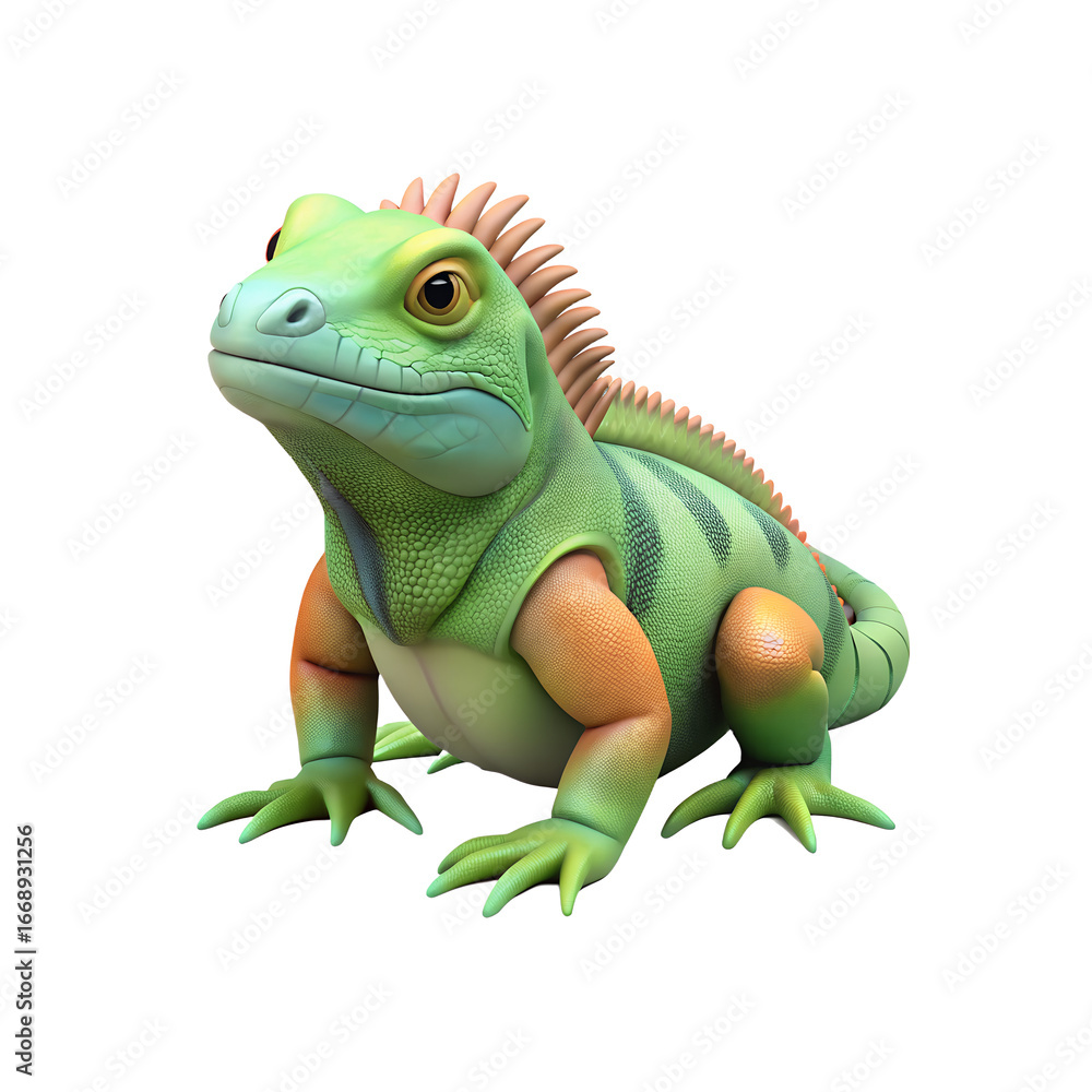 Obraz premium Iguana 3D Transparent Background Image