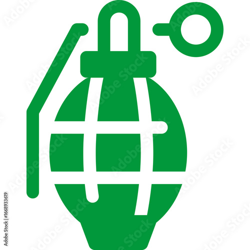 Green grenade, terrorism, insecurity icon