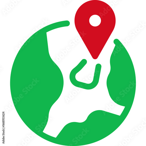 World earth globe with red pin, targeting or route