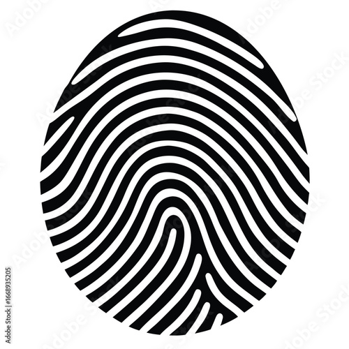 Black and White Fingerprint Pattern on White Background thumbprint identity